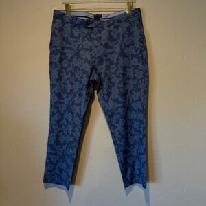 Peter Millar Town‎ Crafted Blue Floral Print Golf Pants Mens 36/32
